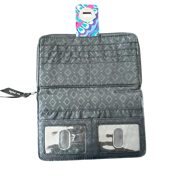 Vera Bradley Floral Paisley Quilted Wallet - Black Multi - Picture 6 of 6